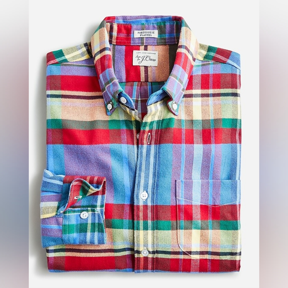 NWT Somelos Portuguese flannel shirt in brushed 100% cotton - M